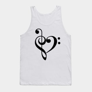 Treble Clef & Bass Clef Heart Tank Top